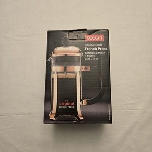 Bodum Chambord French Press - Silver Finish With Black Handle